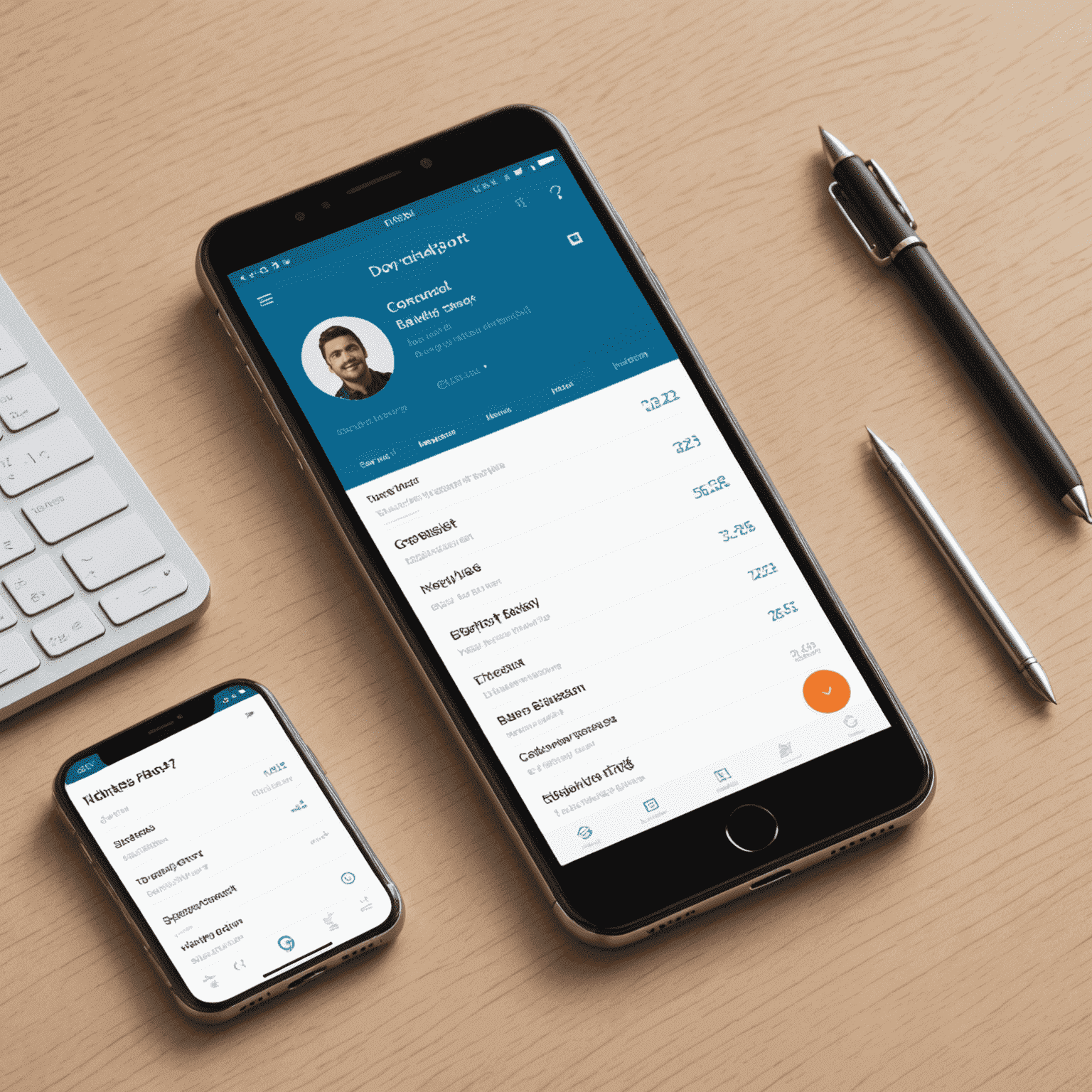 A sleek productivity app interface showing a to-do list, calendar, and time tracking features