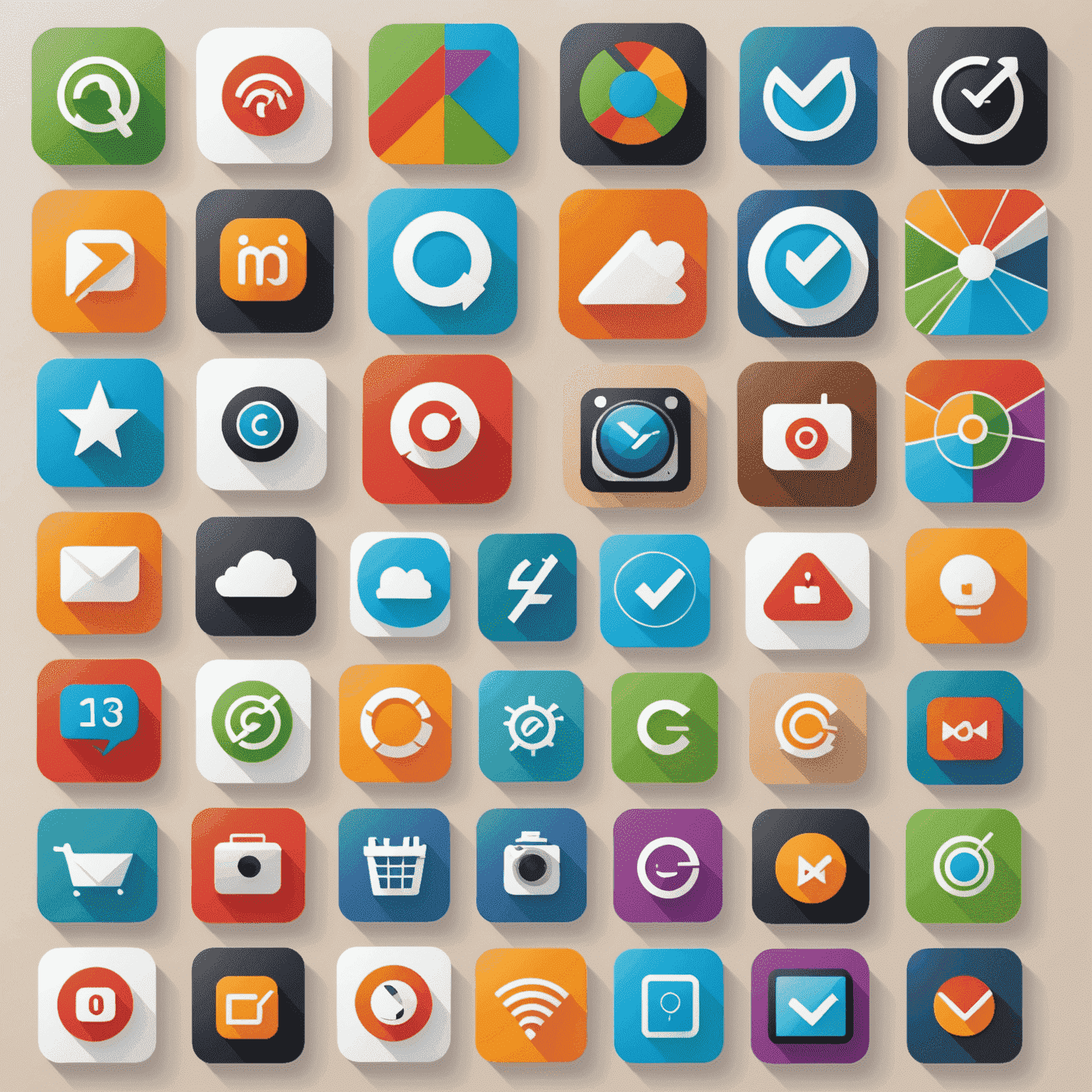 Collage of various app icons representing different categories like productivity, entertainment, and communication