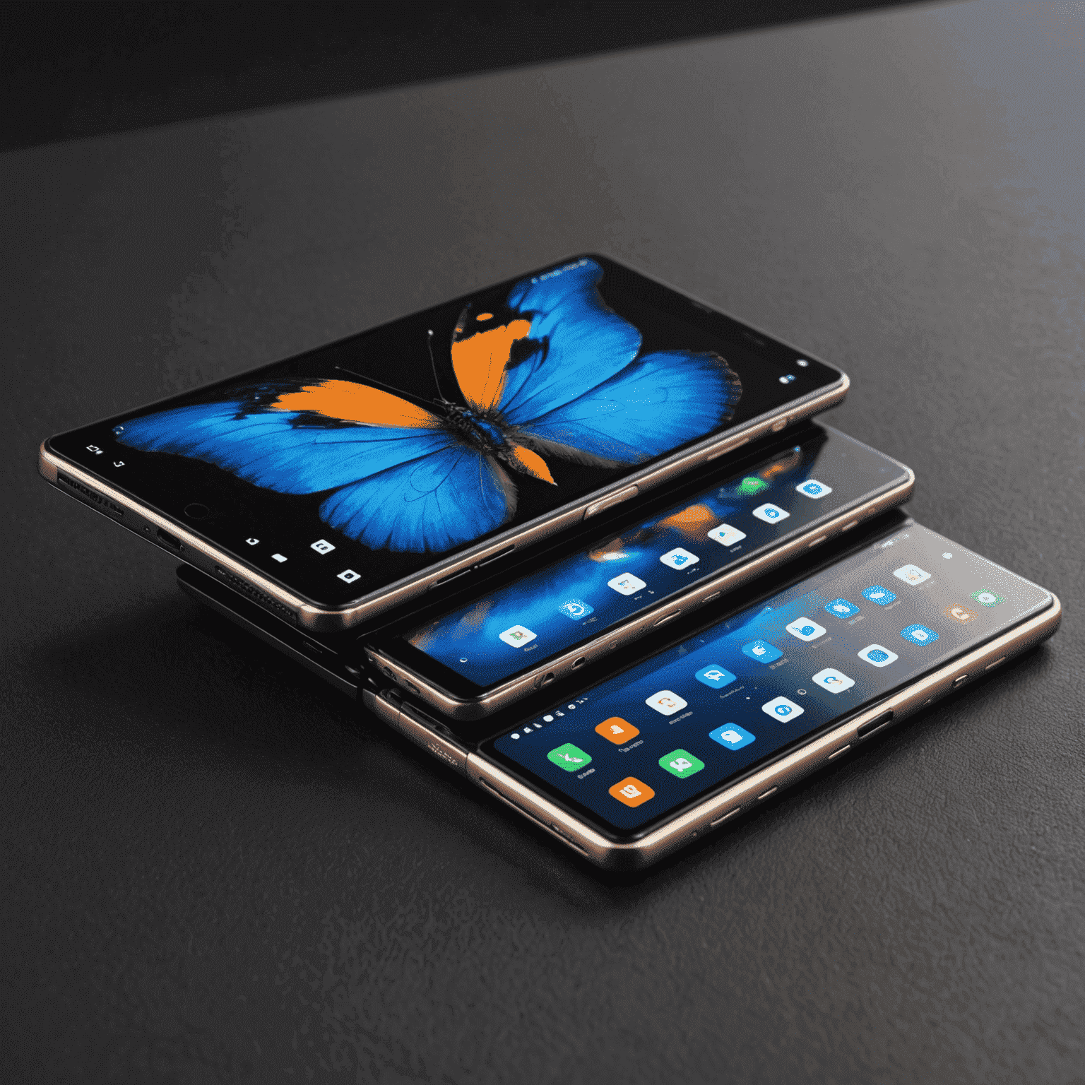 ConnectPro Z1 foldable smartphone in an open position, showcasing its large internal display and external cover screen